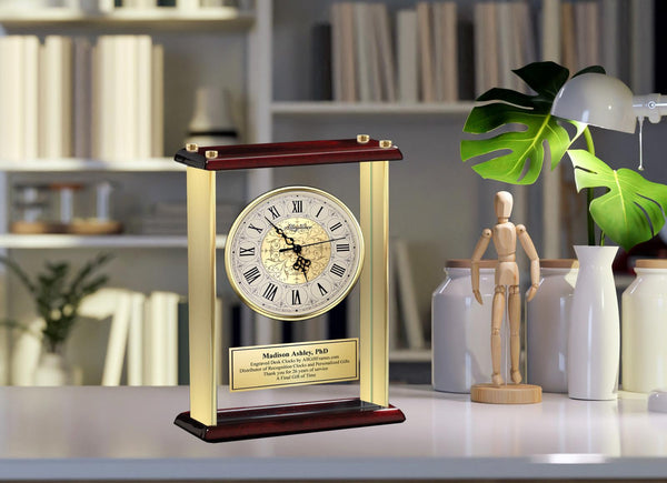 Personalized clock wedding anniversary graduation retirement gift employee etch