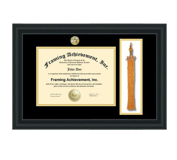 University Graduation Tassel Frame College Diploma Frame Inner Matted Gold Satin Matte Black Degree High School Plaque