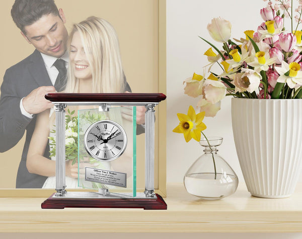 Police officer engrave clock congratulation retirement service award academy