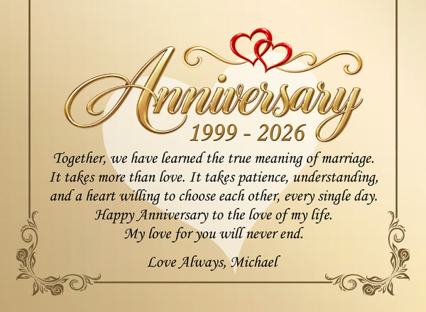 Custom wedding anniversary clock table plaque crystal diamond pillar love romantic celebrate wife husband present girlfriend boyfriend marriage