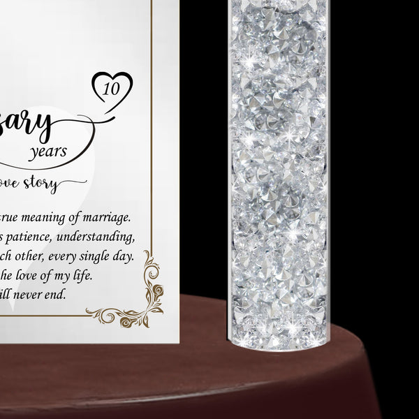 Wedding anniversary clock table personalized plaque crystal diamond wife husband present girlfriend boyfriend marriage gift love
