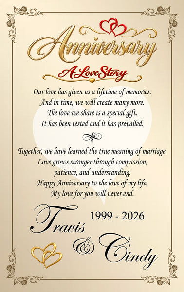 Personalized wedding anniversary table plaque crystal diamond column love wife husband congratulation present girlfriend boyfriend marriage