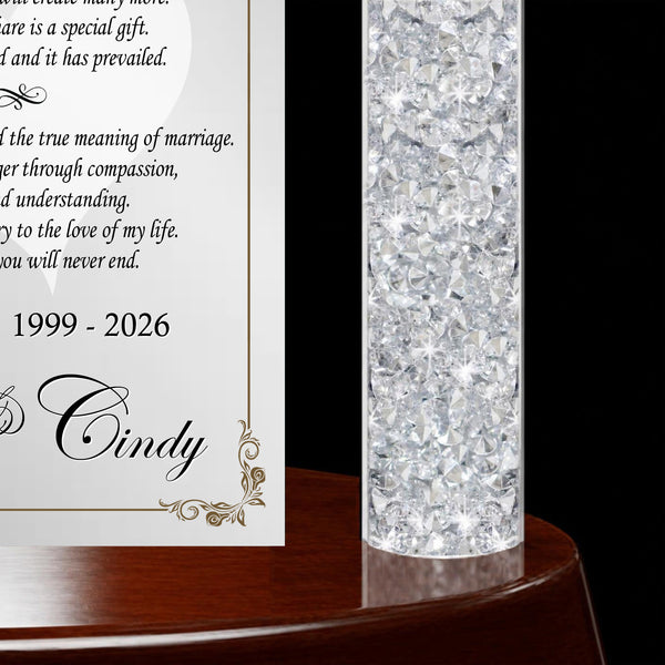Personalized wedding anniversary table plaque crystal diamond column love wife husband congratulation present girlfriend boyfriend marriage