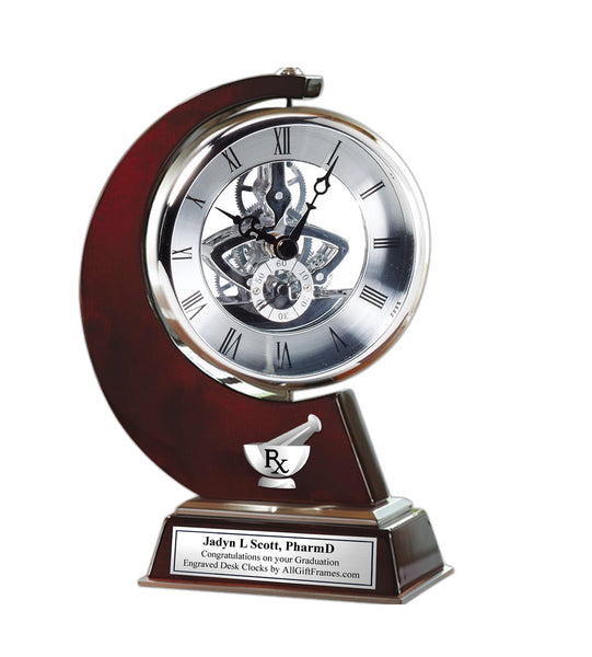 Doctor of Pharmacy Gift Pharmacist Shelf Gear Clock Mantel Manual Rotating Personalized Pharm Tech Present Graduation School PharmD Mortar Pestle College