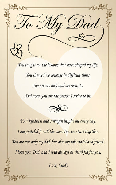 Dad appreciation gift plaque father day love thank you retirement birthday support son daughter