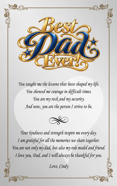 Dad thank you gift personalize plaque father day love appreciation retirement birthday son daughter