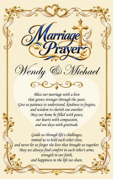 Marriage prayer anniversary gift couple desk plaque newlywed birthday Valentines love husband wife Mr Mrs engagement