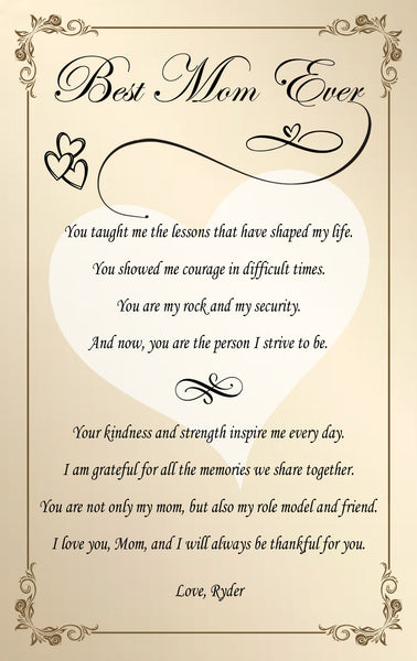 Mom appreciation gift desk plaque mothers day love thank you support graduate wedding gratitude mantel display birthday