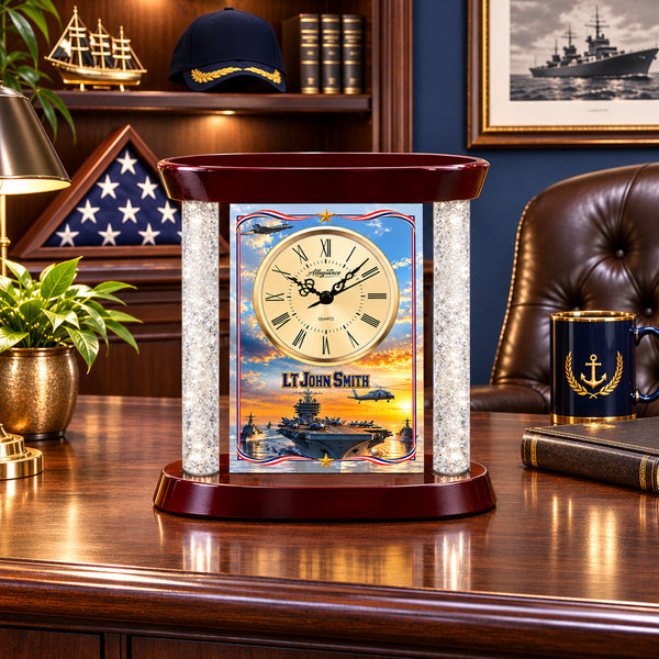 Sailor us navy military desk clock retirement gift veteran years of service recognition award promotion naval graduation graduate school