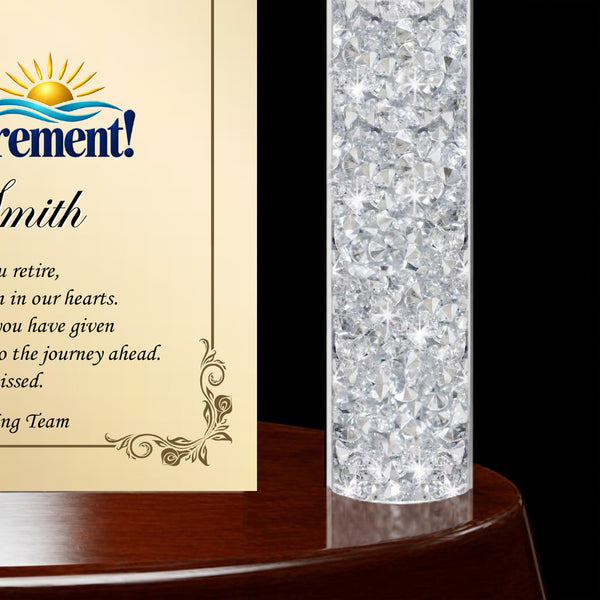 Retirement clock years of service award gift desk plaque appreciation employee coworker boss going away present