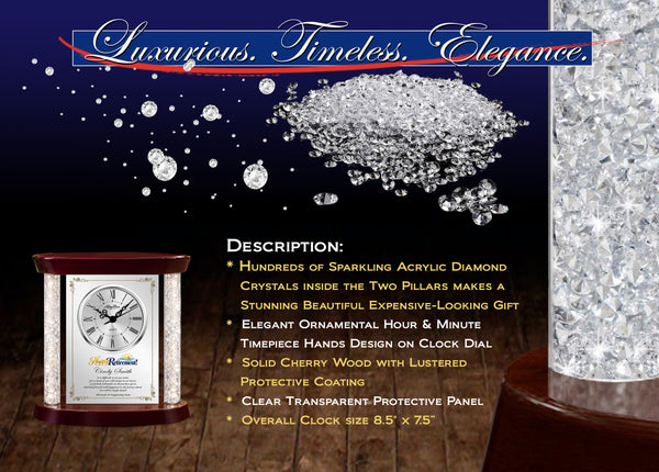 Retirement desk clock gift award plaque appreciation years of service employee coworker boss going away