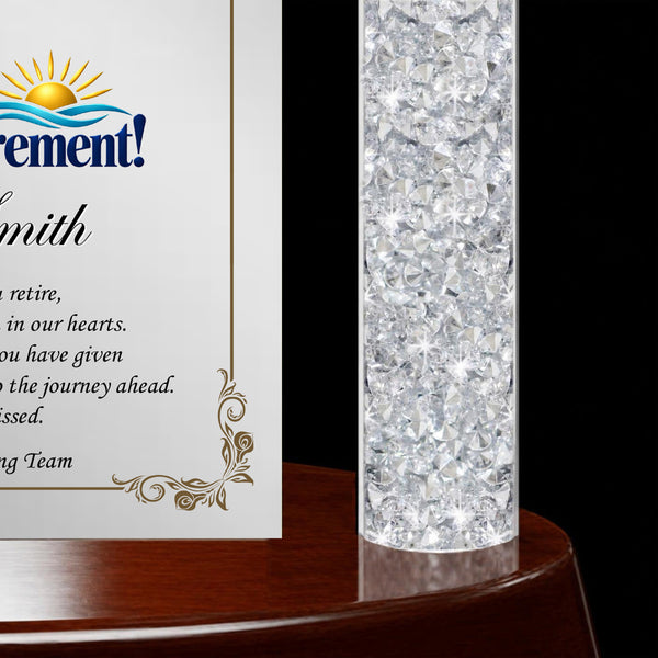 Retirement desk clock gift award plaque appreciation years of service employee coworker boss going away