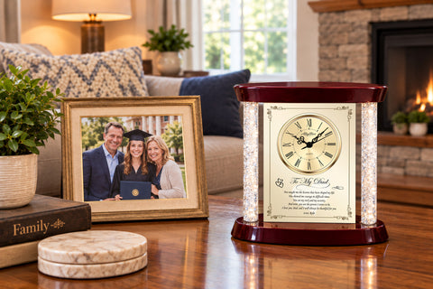 Thank you dad desk clock father gift retirement graduation support love promotion appreciation wedding birthday