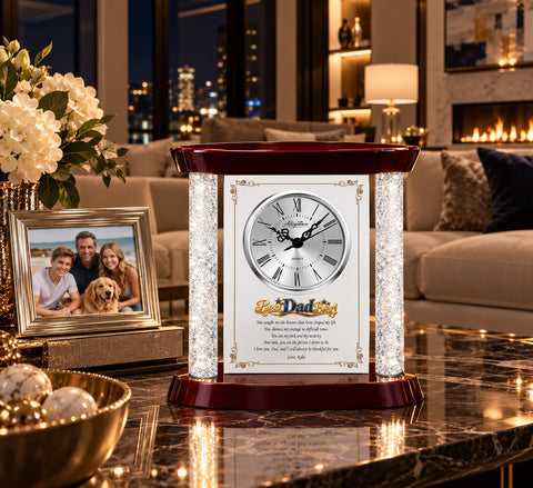 Desk clock dad gift daughter son Father's Day birthday retirement thank you appreciation plaque graduation support