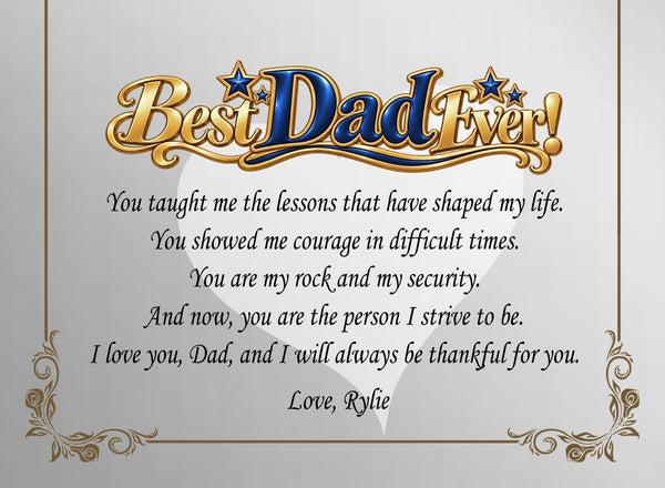 Desk clock dad gift daughter son Father's Day birthday retirement thank you appreciation plaque graduation support