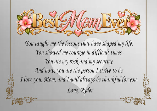 Thank you mom desk clock mother day appreciation gift graduation support love wedding birthday daughter son