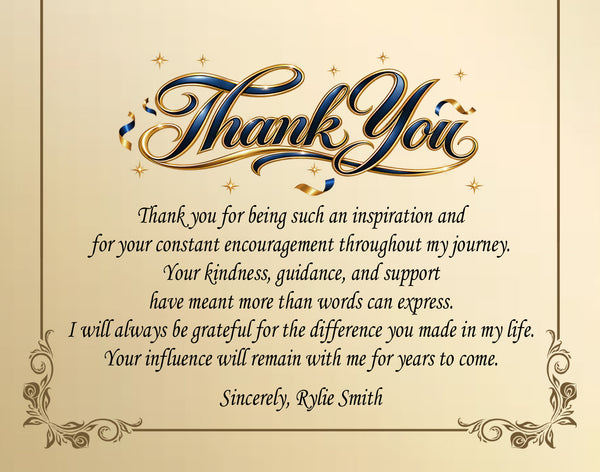 Thank you appreciation gold desk clock educator gift friend coworker mom dad employee recognition office farewell plaque