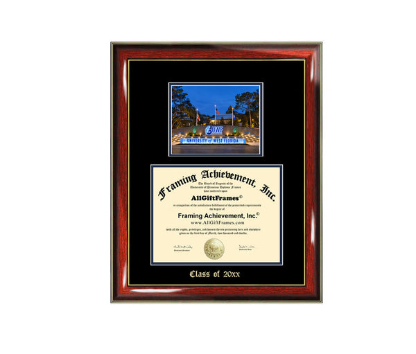 Diploma Frame University of West Florida Degree UWF Graduation Gift Case Embossed Graduate Plaque