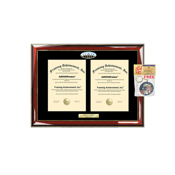 Double Diploma Frame University of Missouri Columbia Dual Degree Holder Engraving Framing Two Certificate Holder Graduation Gift Bachelor Master MBA