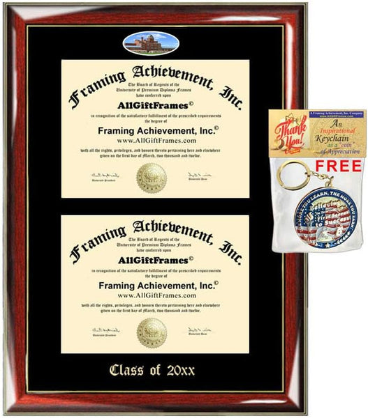 Double Certificate Frame University of Colorado Denver UC Denver School Embossed Fisheye Campus Photo Dual School Two College Majors Holder