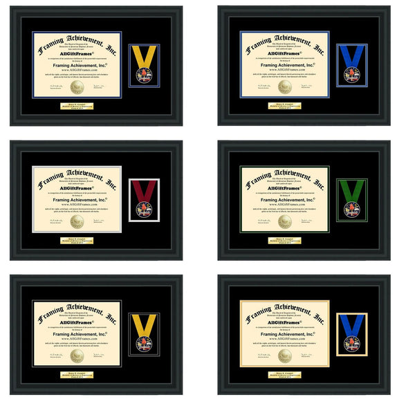 Engrave Diploma Frame Academic Graduation Gift Graduate Medal Box Plaque Ribbon Case Holder College University Military Retirement