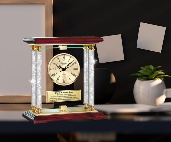 Law school graduation gift lawyer attorney law scale crystal desk clock judge