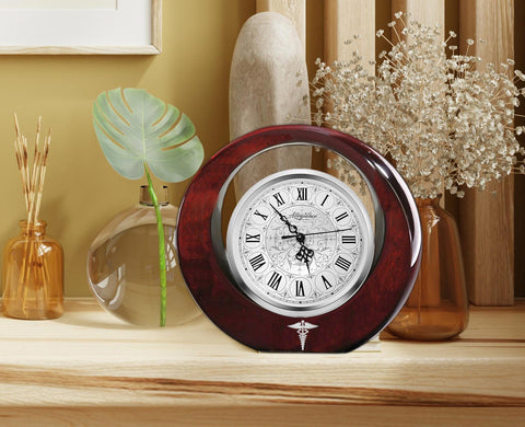 Medical caduceus clock doctor retirement gift nurse physician RN MD Osteopathic