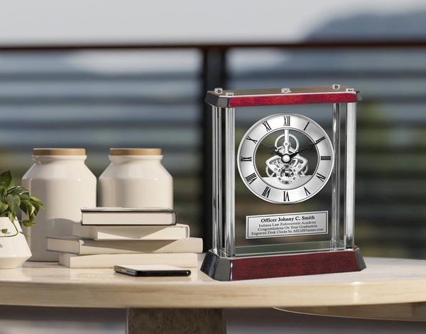 Law Enforcement Gift Engrave Clock Police Academy Graduate Policeman Retirement