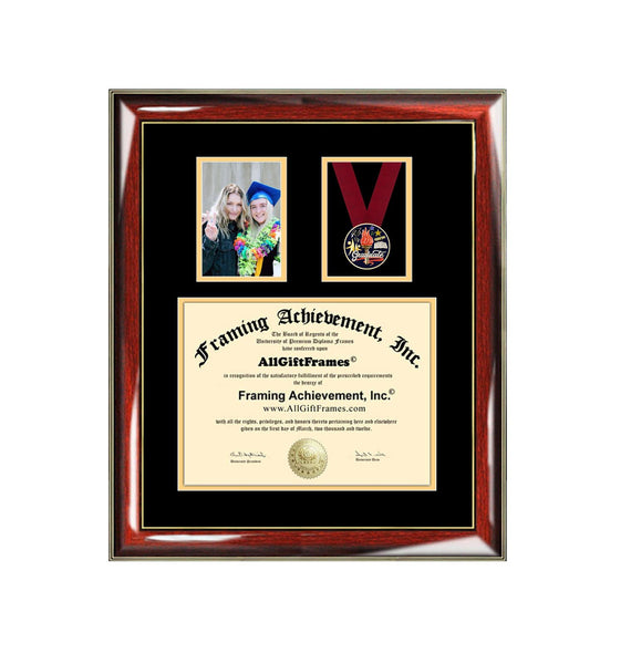 Graduate Award 2" Medal Ribbon Graduation 4x6 Portrait Photo Diploma Frame University School College Certificate Framing Picture Gift Plaque