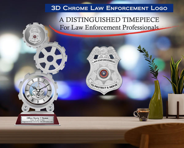 Police academy graduation police officer retirement promotion awards desk clock