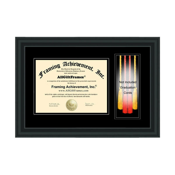 Graduation Cord Box Frame University Diploma Frame College Degree Honors Cords Framing Holder Case Certificate Plaque Matte Black Matted