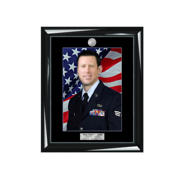 Personalized Picture Frame Retirement Military Gift 8x10 Plaque Air Force Police US Navy Sheriff Army USAF Retirement Photo Frames Black
