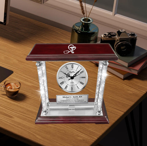 Engrave clock crystal diamond medical registered nurse RN BSN DNP doctor gift