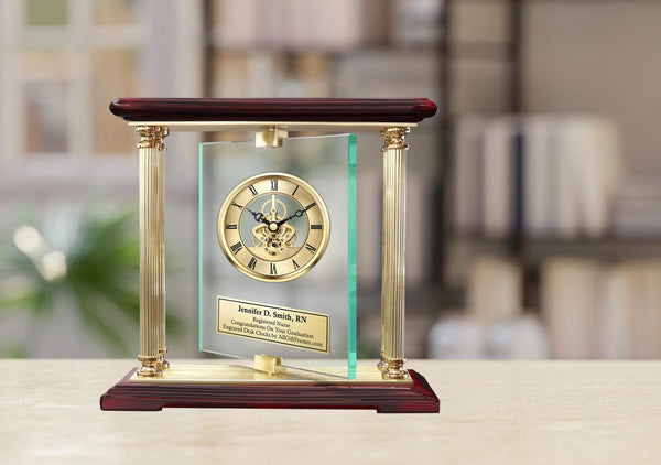 Registered nurse physician medical school student graduation gift engrave clock
