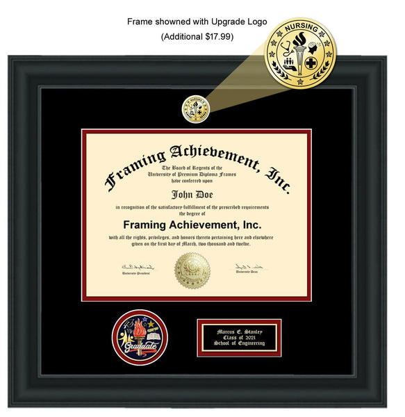 Engraved Diploma Frame Graduate Academic Medal Framing Graduation Degree Military Document Certificate Award Medallion Plaque Retirement Recognition