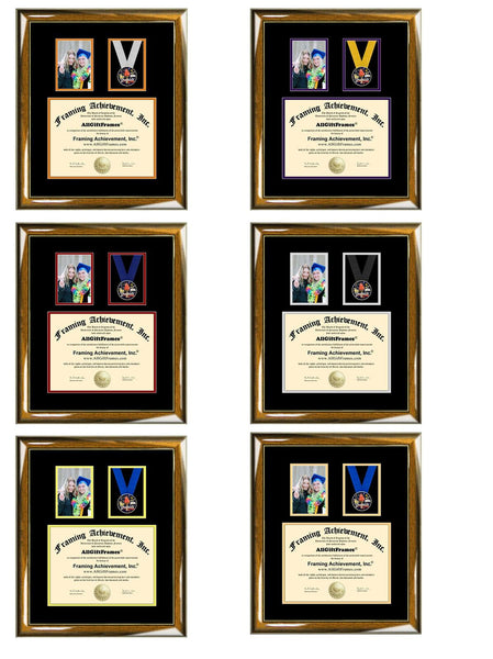 University Diploma Frame School Medal Graduate Medallion Ribbon Award 4x6 Picture Frame Graduation College Degree Military Framing Gift Present Box