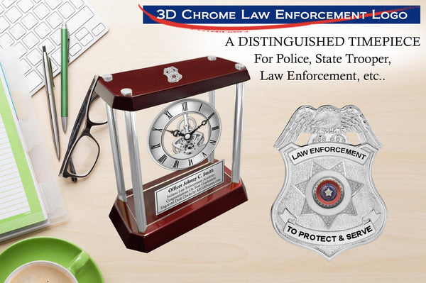 Law Enforcement Gift Engrave Clock Police Academy Graduate Policeman Retirement