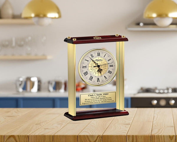 Dentist gift engraved desk clock dental school student graduate graduation DMD