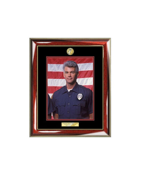 Police Officer Picture Frame 8x10 Sheriff Photo Plaque Law Enforcement Personalized Engraved Matted Graduation Retirement Promotion
