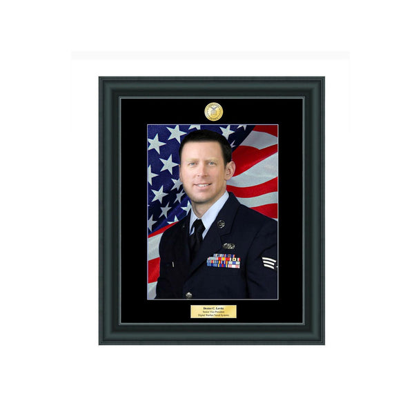 Personalized Picture Frame Photo Plaque Military Retirement Promotion Gift Engraved 8x10 Photograph Display Wall Satin Rich Black Wood