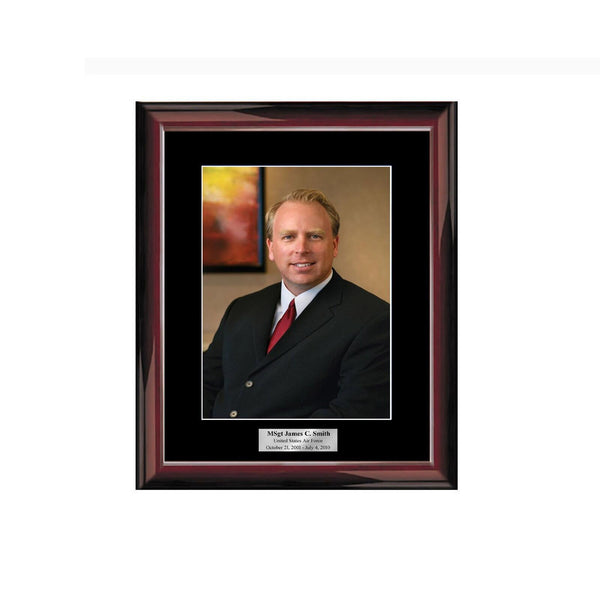 Personalized 8x10 Photo Frame Engraving Etched Picture Framing Mahogany Matted Executive Employee of the Month Military Retirement Gift