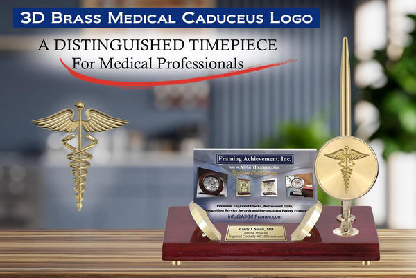 Engrave business card medical caduceus doctor gift registered nurse MD RN etch