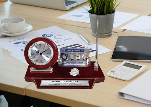 Nameplate CPA desk clock gift business card pen certified public accountant
