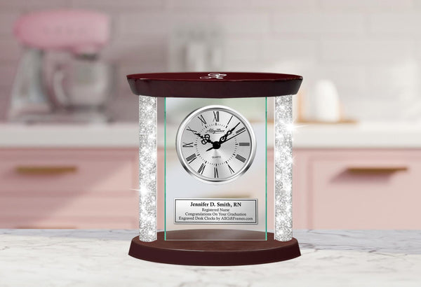 Engrave clock diamond medical BSN RN MD nurse retirement doctor congratulation