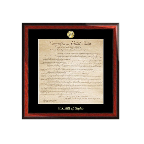 Law School Graduation Gift Bill of Rights Poster Print Frame Mahogany Law Gifts Lawyer Gift Idea Attorney Paralegal