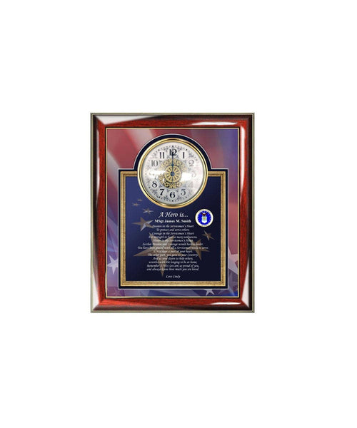 Air Force Plaque USAF Army USMC Military Personalized Clock Retirement Gift