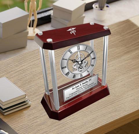 Physical Therapy Engraved Clock Service Award Etch Therapist Congratulation DPT