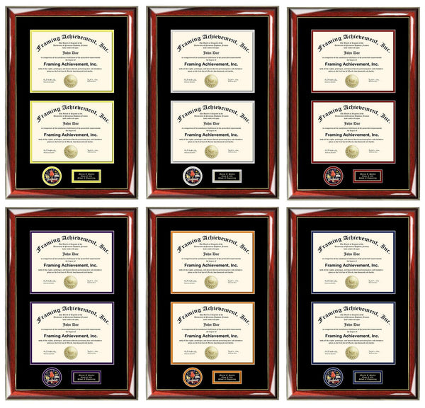 Double College Diploma Frame Case Holder Two Graduation Medal School Military Dual Degree Certificate Success Medallion Case License