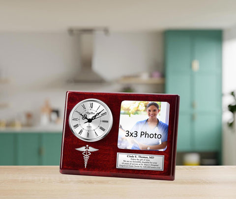 Doctor picture frame photo clock RN nurse congratulation MD physician retirement