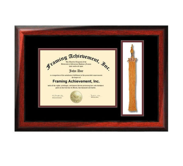 Graduation Tassel Holder Diploma Frame College Degree Framing Satin Rich Mahogany Tassel High School
